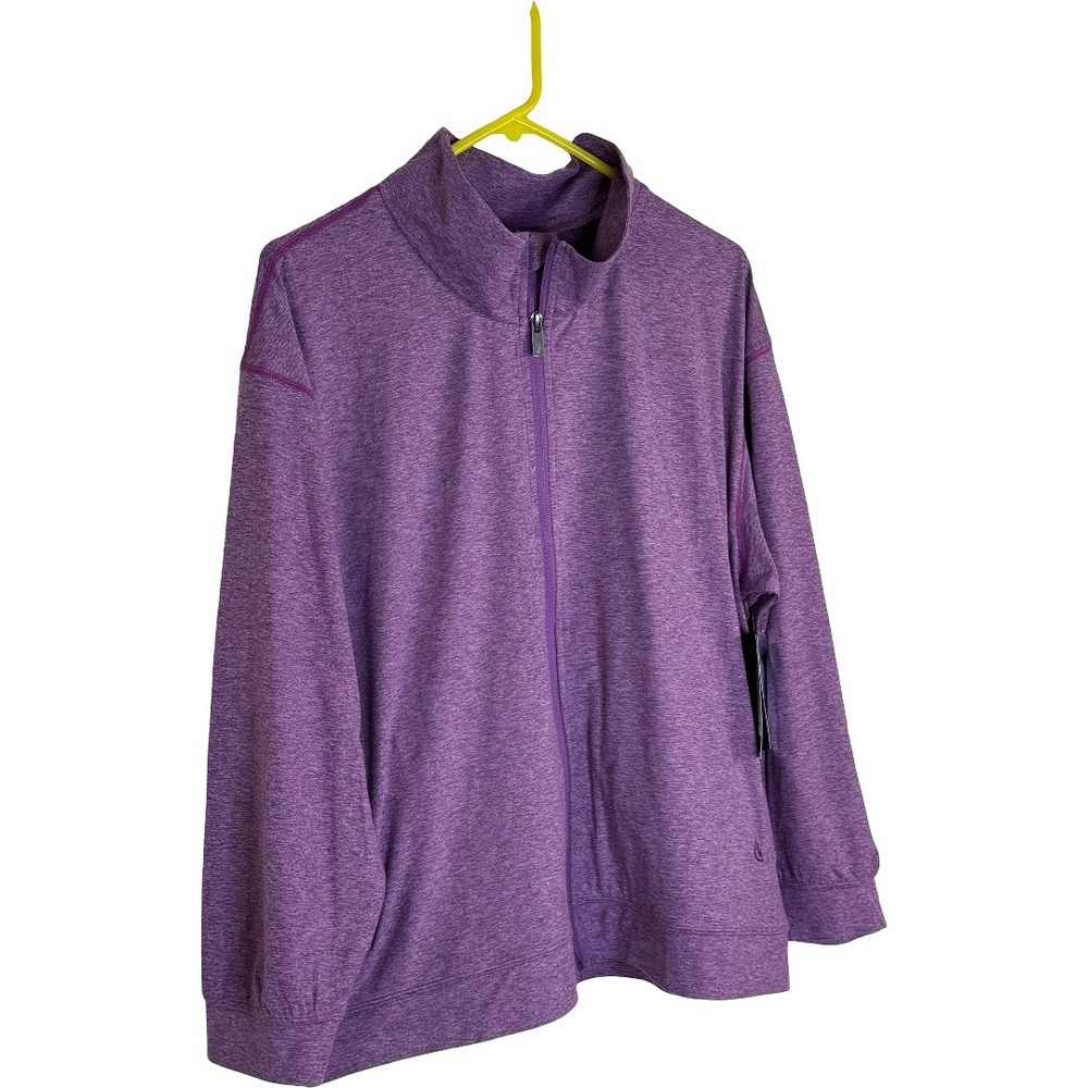 Gymwrap CloudKNIT Power Jacket Purple Heather Full Zip Plus Size 1X NWT - Picture 12 of 14